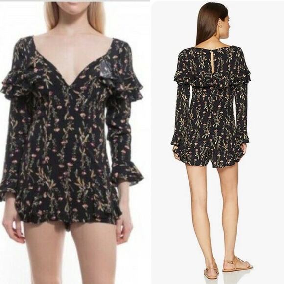 Likely NEW Revolve Amira ruffle long sleeves romper size 10 - Picture 1 of 6